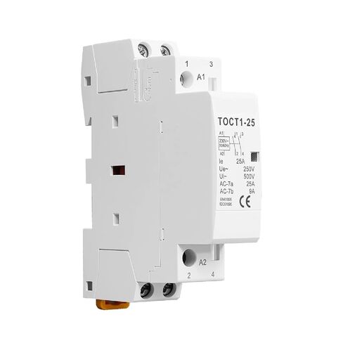 TOCT1-25 2-Pole Modular Contactor, 25A 220V/230V 50/60Hz AC Din Rail Household Contactor, CE Certified (20A 2NO) in Saudi Arabia