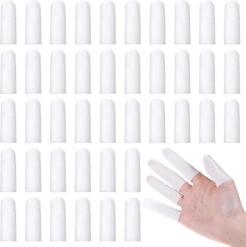 200 قطعة من واقيات الأصابع القطنية - أكمام قماشية مريحة ومسامية لحماية أطراف الأصابع وأصابع القدم | واقيات الإبهام القابلة لإعادة الاستخدام للجروح والحروق والعناية بالجروح والحرف اليدوية (أبيض) in Kuwait