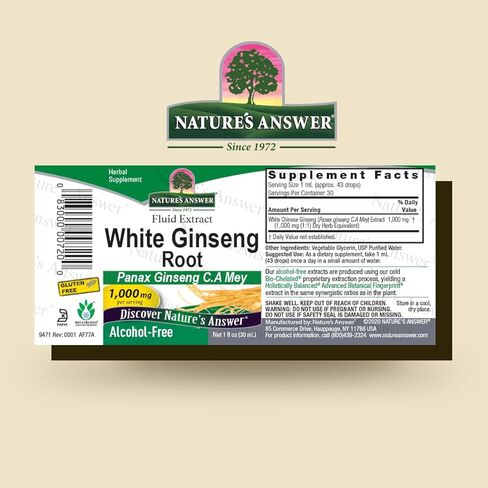 Nature's Answer Panax Ginseng Chinese White Ginseng, 1 Fluid Ounce in Saudi Arabia