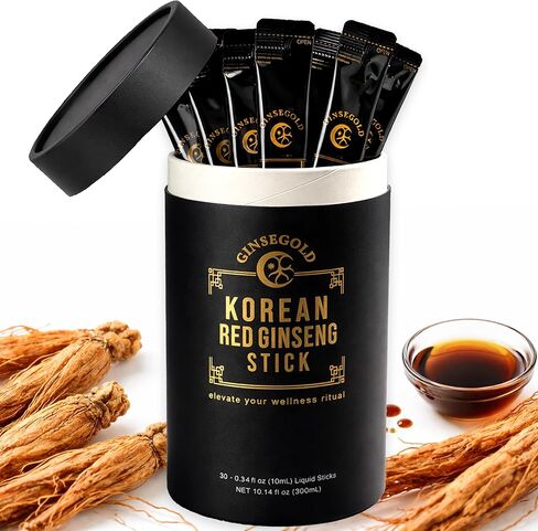 Authentic Korean Red Ginseng Extract 1500mg | Extra Strength Ginsenosides for Performance, Vitality, Immune Support | High Quality Ginseng Extract (30 Sticks) in Saudi Arabia