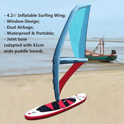 ركوب الأمواج شراعيًا قابل للنفخ، رقائق جناح ركوب الأمواج شراعيًا مقاس 4.2㎡، رقائق جناح محمولة لإحباط أجنحة الرياح وركوب الأمواج واللعب المائي in Kuwait