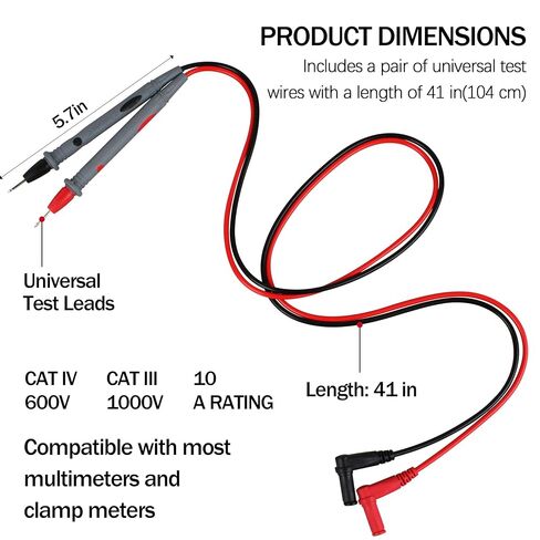 TL175E Twist Guard Double Insulated Silicone Test Lead Set for Fluke Test Leads with Removable 4mm Lantern Tips, 2mm Diameter Probe Tips in Saudi Arabia