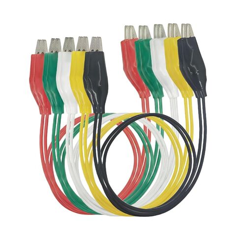 أسلاك توصيل كهربائية بمشبك التمساح مع مجسات، كابلات اختبار مشابك التمساح المعزولة PVC مقاس 23.6 بوصة، مجموعة موصلات اختبار العبور (15 قطعة) in Kuwait