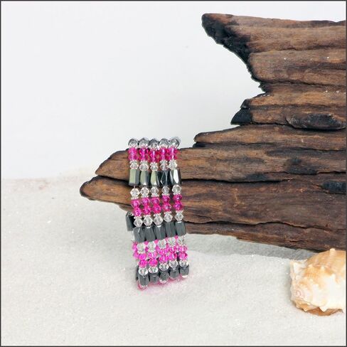 لفافة صحية قابلة للتمدد من الهيماتيت المغناطيسي الكريستالي باللون الوردي الداكن مقاس 36 بوصة in Kuwait