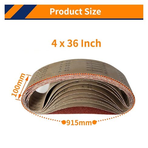 5/10PCS 100 * 915mm Sanding Belts 40-1000 Grits Wood Soft Metal Polishing Sandpaper Abrasive Bands for Belt Sander Abrasive Tool(10PCS,180 Grit) in Saudi Arabia