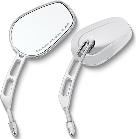 WOWTK Chrome L & R 8mm Rear View Mirrors Fit For Harley FLSTC FXDB Dyna FXDF FLSTF in Saudi Arabia