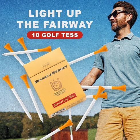 Shanker Golf - Funny Golf Tees – Shanks & Wedges 10 Pack - Funny Golf Gift for Men - Parody Golf Accessories - Cool Novelty Tees for Golfers - Golf Gag Gift in Kuwait