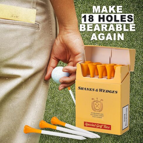 Shanker Golf - Funny Golf Tees – Shanks & Wedges 10 Pack - Funny Golf Gift for Men - Parody Golf Accessories - Cool Novelty Tees for Golfers - Golf Gag Gift in Kuwait