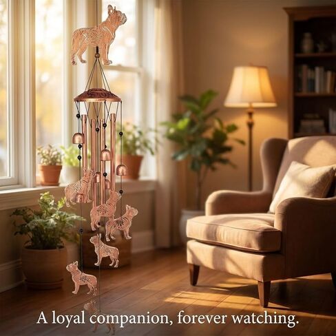 Majestic Pitbull Breed Wind Chimes Outdoor Deep Tone - Heavy Duty Large Metal Breed Decor for Bully Lovers - Rustproof Memorial Chimes with 6 Hand-Tuned Aluminum Tubes in Saudi Arabia