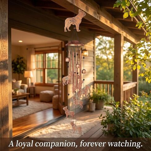 Majestic Pitbull Breed Wind Chimes Outdoor Deep Tone - Heavy Duty Large Metal Breed Decor for Bully Lovers - Rustproof Memorial Chimes with 6 Hand-Tuned Aluminum Tubes in Saudi Arabia