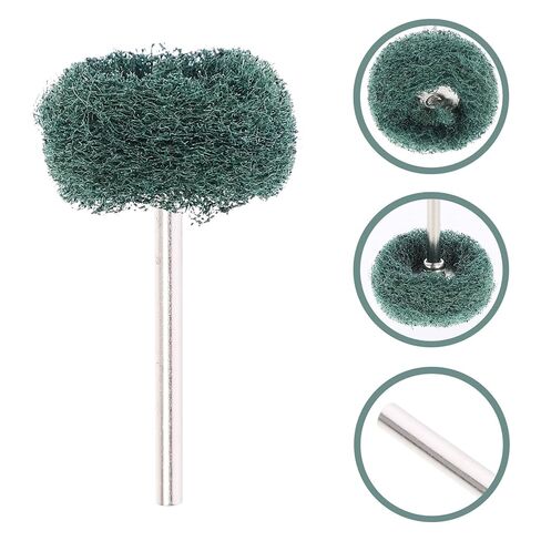 10pcs Non-Woven Abrasive Buffing Wheel Set for Drill Polishing Pads with Dual-Layer Green Cleaning Pads, Power Tool Accessories for Electronic Equipment and Surface Finishing in Saudi Arabia
