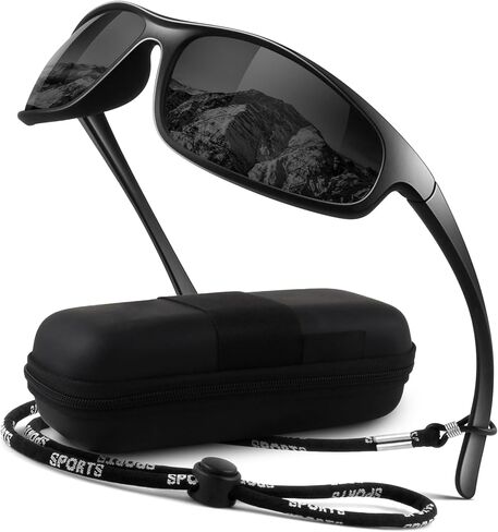 نظارات شمسية رياضية مستقطبة من LINVO للرجال والنساء، نظارات شمسية خفيفة الوزن للحماية من الأشعة فوق البنفسجية 400 لقيادة الصيد in Kuwait