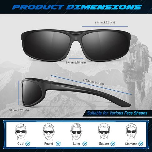 LINVO Polarized Sports Sunglasses for Men Women,Ultralight Wrap Around UV400 Protection Sun Glasses for Driving Fishing in Saudi Arabia