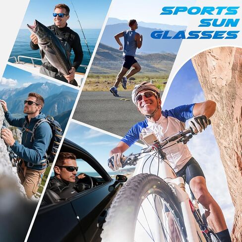 LINVO Polarized Sports Sunglasses for Men Women,Ultralight Wrap Around UV400 Protection Sun Glasses for Driving Fishing in Saudi Arabia