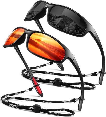 LINVO Polarized Sports Sunglasses for Men Women,Ultralight Wrap Around UV400 Protection Sun Glasses for Driving Fishing in Saudi Arabia