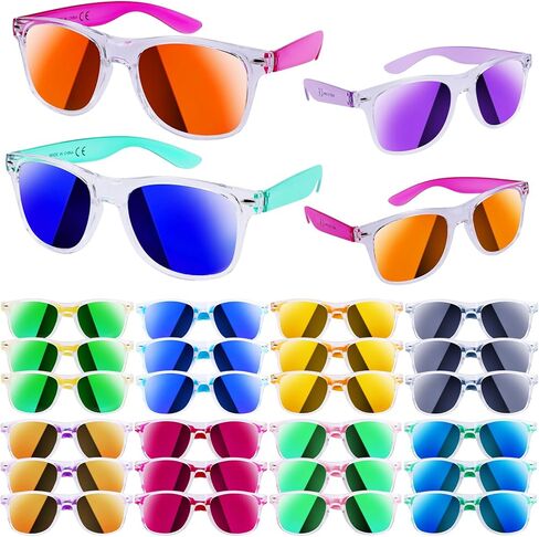 24 حزمة من النظارات الشمسية للأطفال للحفلات، نظارات شمسية شفافة نيون مع حماية من الأشعة فوق البنفسجية بكميات كبيرة للأطفال والكبار، مثالية لحفلات التخرج في الصيف والشاطئ وحفلات أعياد الميلاد، ومستلزمات الحفلات الخارجية in Kuwait