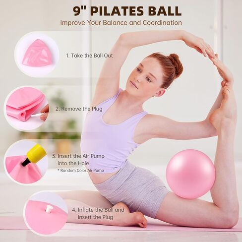 طقم بيلاتيس 16 قطعة من Uyittour، طقم تمارين بيلاتيس منزلي مع أوزان للكاحل، حلقة بيلاتيس ومجموعة كرة للنساء، معدات بيلاتيس مع أشرطة مقاومة، مزلقات أساسية وجوارب لبدء التدريبات المنزلية in Kuwait