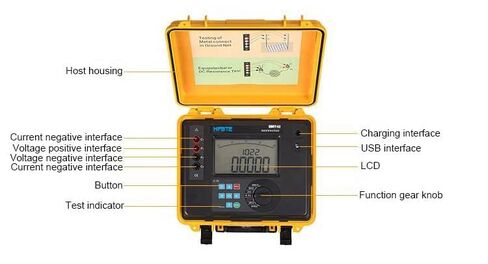 Equipotential Bonding Resistance Tester Equipotential Property Connection Resistance Tester DC Resistance Tester with Resistance Range 0.0001Ω～30.0kΩ Test Current 4A MAX Data Storage Function in Saudi Arabia