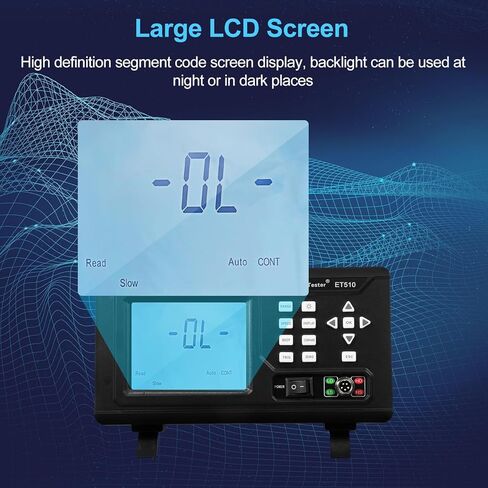 HXBER Resistance Tester, ET510 DC Low Resistance Tester Portable Milliohm Meter Microresistance Tester Low Resistance Tester Direct Current LCD Display with Backlight Low Resistance Tester for Resista in Saudi Arabia