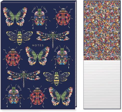 Lady Jayne Large Notepad with Hardcover and Flip Top Stand – 60 Perforated Sheets with Artwork, 6.875" x 10" – Botanical Garden Insects (12947) in Kuwait