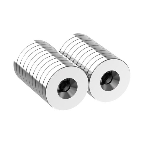 Powerful N42 Neodymium Mounting Magnet - 3/4" D x 1/8" H - 20 Pack with #6 Screw Countersunk Hole, Strong Rare Earth Ring Magnets for Tool, Craft and Cabinet, Strong Countersunk Magnets in Saudi Arabia