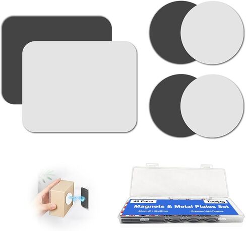 ملصقات مغناطيسية ومعدنية مرنة من Towjug - مجموعة مغناطيسية مكونة من 40 لاصقًا للمكتب والمدرسة والحرف اليدوية وديكور المنزل وتنظيم الأشياء الصغيرة in Kuwait