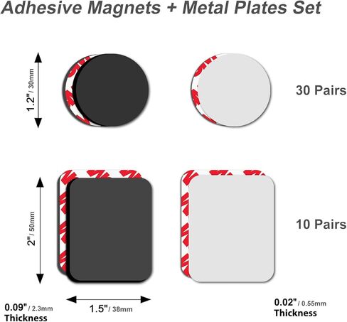 ملصقات مغناطيسية ومعدنية مرنة من Towjug - مجموعة مغناطيسية مكونة من 40 لاصقًا للمكتب والمدرسة والحرف اليدوية وديكور المنزل وتنظيم الأشياء الصغيرة in Kuwait