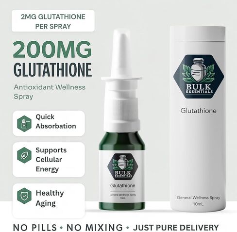 100% Pure Glutathione Supplement Spray for Women & Men – 2mg Per Spray for Antioxidant, Healthy Aging & Cellular Energy – USA Made 100 Serving Free from GMO and Gluten in Saudi Arabia