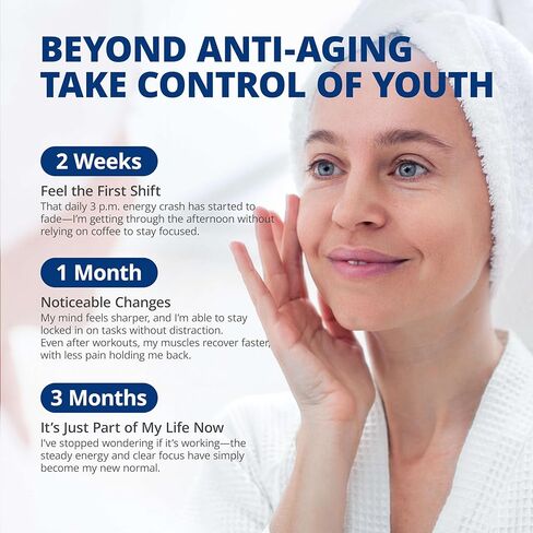 مكملات NAD+ للنساء ذات الامتصاص الفائق NMN+NR، مع البيوبيرين - ريسفيراترول - TMG - الشاي الأخضر - CoQ10 - كيرسيتين - PQQ، مضاد الأكسدة العميق يساعد على تعزيز الشيخوخة الصحية، 60 كبسولة in Kuwait