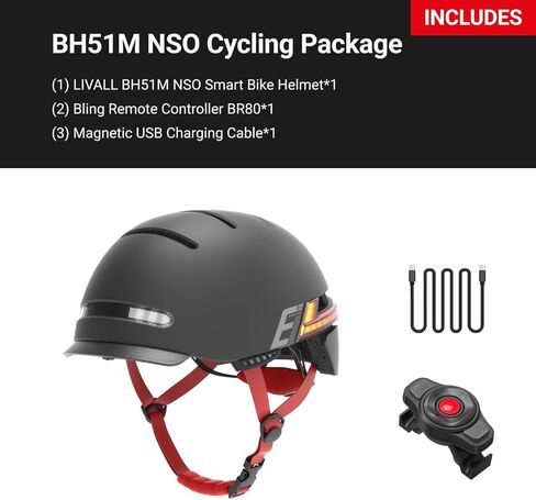 خوذة دراجة بلوتوث ذكية من LIVALL BH51M NSO مع مكبرات صوت وميكروفون مدمج، معتمدة من CE CPSC، خوذة دراجة مع إشارات انعطاف ذكية، اكتشاف السقوط، خوذة دراجة مع قناع للبالغين والرجال والنساء in Kuwait