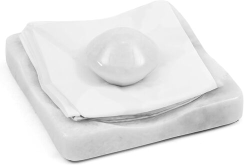 Marble Cocktail Napkin Holder with Weight, Modern Square Napkin Holder for Table, Decorative Heavy Napkin Holder for Indoor & Outdoor Dining, Kitchen & Coffee Table Decor - Travertine in Saudi Arabia