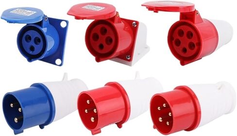 1 Pcs Nylon Flame Retardant Plug 16A-32A Waterproof 3/4/5 Core Three Phase Four Wire Industrial and Socket(5 core 16A Surface Mounted 115) in Saudi Arabia