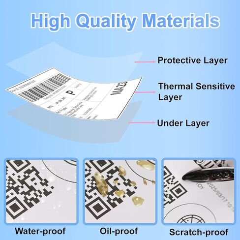 ملصق شحن حراري مباشر Fanfold 4x6 500 ملصق/1 مكدس، ملصقات حرارية بيضاء لطابعة ملصقات الشحن، لاصق مثقوب وقوي، درجة تجارية in Kuwait