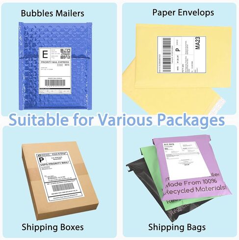 ملصق شحن حراري مباشر Fanfold 4x6 500 ملصق/1 مكدس، ملصقات حرارية بيضاء لطابعة ملصقات الشحن، لاصق مثقوب وقوي، درجة تجارية in Kuwait