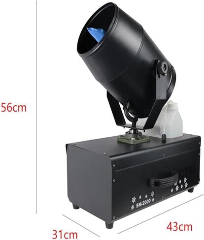 TsoLay Snow Machines for Outdoors, 2000W Professional Snowflake Maker, 90° Snow Making Machine with Remote Control and Flight Case, 3-8m Jetting Distance for Christmas, Wedding, Party Stage Effects in Saudi Arabia