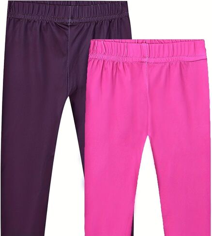 4-Piece Girls' Tight Pants, Solid Printed Soft Sports Tight Pants, Suitable for School, Dancing, Daily Wear, Sizes 2-7y in Saudi Arabia