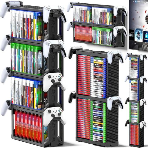 حامل تخزين Tower Tower Rack Discing Store Universal ل PS5/ PS4/ Xbox One/ Series/ Nintendo Switch Game ، DVD/ Game Organizer Shelf Displan in Kuwait