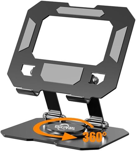 حامل حامل اللوحي للمكتب مع مبرد USB مع 360 درجة قاعدة من الألومنيوم المزدوج دعم القضيب قابلة للتعديل مع iPad Pro 13 12 11 Air Mini 5 4 3 Phone e-Reader (Black with Beanend in Booder) in Kuwait