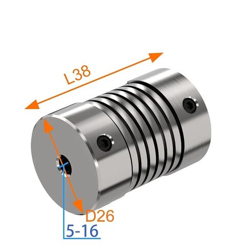 10pcs Spring Coupling D26L38 Encoder Screw Stepper Servo Motor High Torque Flexible Thread Aluminum Alloy Elastic Coupling(6x10) in Saudi Arabia