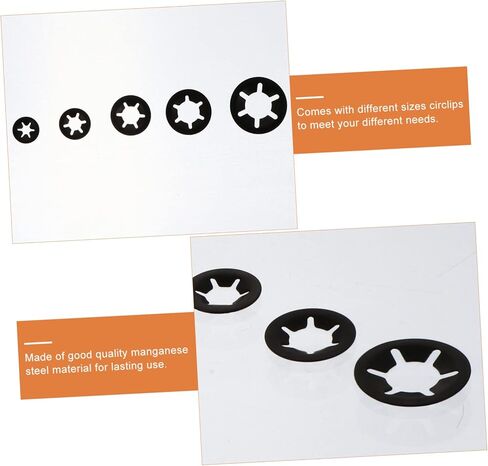 PRETYZOOM 1 Set Plum Blossom Shaped Manganese Retaining Clips with Storage Box Lock Washers for Various Applications Rustproof and Wear Resistant in Saudi Arabia