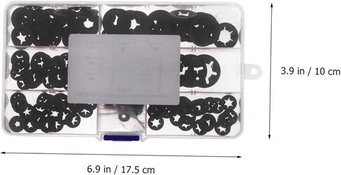 PRETYZOOM 1 Set Plum Blossom Shaped Manganese Retaining Clips with Storage Box Lock Washers for Various Applications Rustproof and Wear Resistant in Saudi Arabia