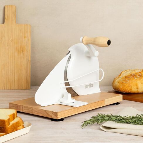 Manual Bread Slicer for Homemade Bread – Adjustable Thickness, Even Slicing Hand-Crank Bread Cutter with Scale Guide, Serrated Blade & Secure Base in Saudi Arabia