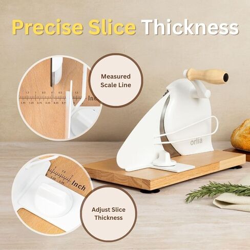 Manual Bread Slicer for Homemade Bread – Adjustable Thickness, Even Slicing Hand-Crank Bread Cutter with Scale Guide, Serrated Blade & Secure Base in Saudi Arabia