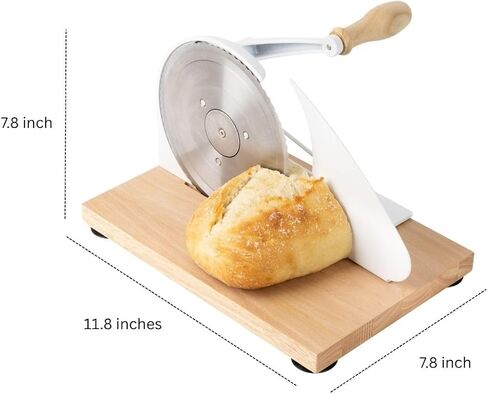 Manual Bread Slicer for Homemade Bread – Adjustable Thickness, Even Slicing Hand-Crank Bread Cutter with Scale Guide, Serrated Blade & Secure Base in Saudi Arabia