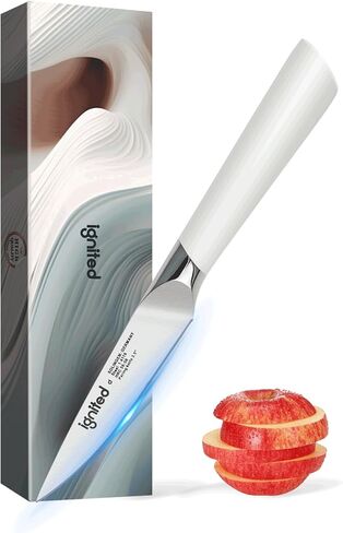 3.5 Inch Paring Knife – German Stainless Steel, Ergonomic Ivory White Handle, Minimalist Small Kitchen Knife for Peeling & Cutting, Ideal Gift for Chefs, Cooks in Saudi Arabia
