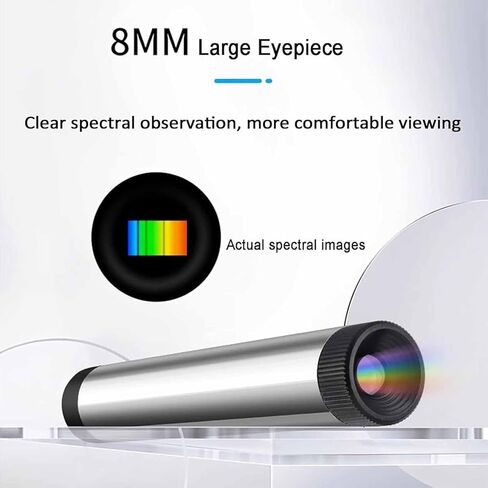 ERICAT Gem Full Spectrum Prism Spectroscope, Handheld Gemological Prism Spectrometer with 8mm Eyepiece and Quick Identification Gemstone, Portable and Compact, for Antique, Jewelers, Fairs in Kuwait