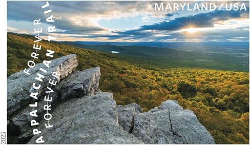 The Appalachian Trail 2025 (ورقة من 15) البريد من الدرجة الأولى إلى الأبد طوابع البريد in Kuwait