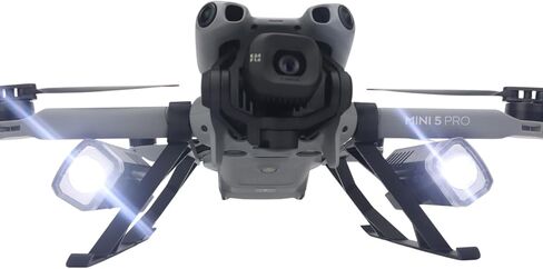 Landing Gear with Night Flight Lights for DJI Mini 5 Pro, Rechargeable Dual-Light Searchlight Elevated Tripod Landing Gear Legs Compatible with DJI Mini 5 Pro Drone Accessories in Saudi Arabia