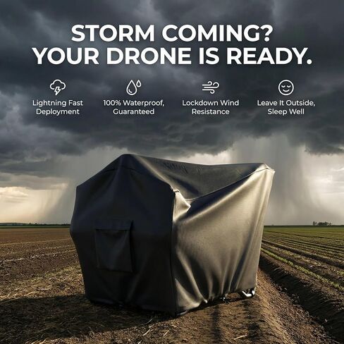 غطاء الطائرة بدون طيار الزراعية، الأبعاد: 56 طول × 40 عرض × 40 ارتفاع متوافق مع طائرات بدون طيار DJI T100، سلسلة FlyCart100، مقاوم للماء لجميع المواسم، يتضمن حقيبة تخزين in Kuwait
