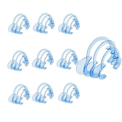 Dental Cheek Retractor, 30-Pack C-Shape Professional Plastic Mouth Opener Retractors for Party, Teeth Whitening and Mouthguard Challenge Game (Blue-30pcs) in Kuwait